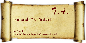 Turcsák Antal névjegykártya